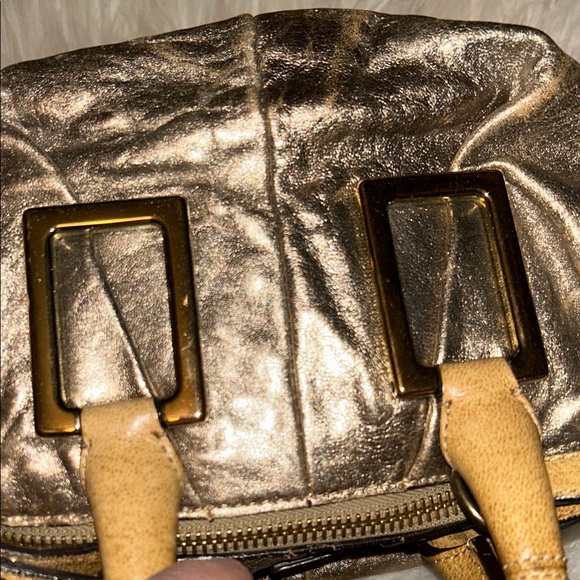 Chloe Metallic Gold Satchel Bag - Picture 6 of 16